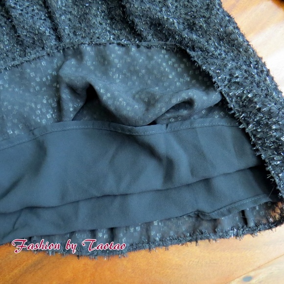 Michael Kors TEXTURED Drop Waist BLACK DRESS - Picture 4 of 8